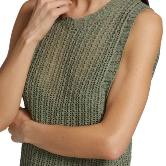 New Rag & Bone Riley Crochet Midi Dress in Sage Green Size Small - Picture 3 of 9